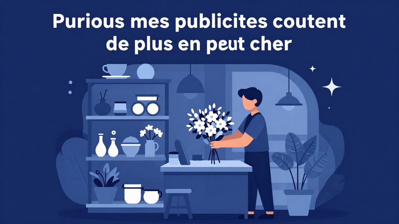 Fleuriste préparant un bouquet dans sa petite boutique à la lumière douce de l'après-midi